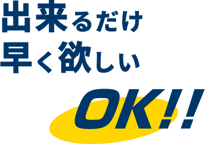 出来るだけ早く欲しい OK!!